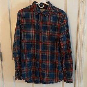 L.L. Bean Men's Casual Plaid Shirt - Red and Blue